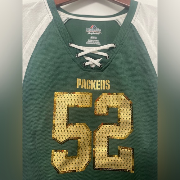 Green Bay Packers Majestic Fan Fashion Women’s medium Clay Matthews #52 Jersey - Picture 5 of 5